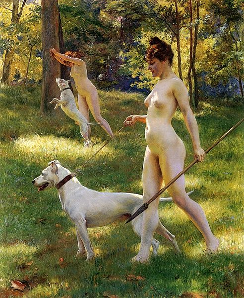 Julius L.Stewart Nymphs Hunting or Hunting